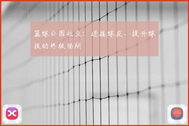 篮球公园社交：连接球友、提升球技的终极场所